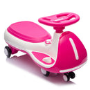 12V Electric Wiggle Car for Kids with Bluetooth Music - Pink, 5MPH Max Speed