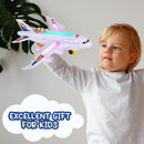 Illuminated Airplane Toy with Bump & Go Features, LED Lights, and Takeoff Sounds