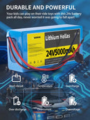 24V 5Ah Lithium Battery and 29.4V 1A Charger Set for Children's Ride-On Toys