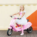 Pink 24V Electric Motorcycle for Kids with 3 Speeds, Rear Suspension, and LED Lights