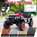 24V 7AH Pink 4WD 2-Seater Kids Golf Cart Ride-On Car with Storage and Remote Control