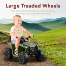 6V Kids Electric ATV Quad Toy with Treaded Tires and Push-Button, Army Green