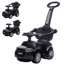 Aosom Multifunctional Black Push and Slide Toy Car with Sound and Light Features