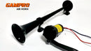GAMPRO 12V 150dB 18-Inch Chrome Zinc Single Trumpet Air Horn Kit