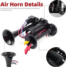 High-Performance 12V 600DB Dual Electric Black Train Horns for Trucks and SUVs