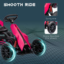 Aosom Pink Pedal Go Kart for Kids with Adjustable Seat and Handbrake, Ages 3-8