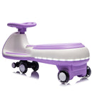 12V Purple Electric Wiggle Car for Kids with Bluetooth Music and 5MPH Speed