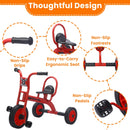 WOGDKS Kids Metal Tricycle with Airless Rubber Tires for Ages 3-6