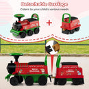 Green 6V Electric Ride-On Train with Carriage for Kids - 2 Seater, 1.6 MPH
