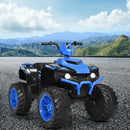 12V Electric Quad ATV for Kids with LED Lights and Treaded Tires in Navy