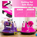 Pink 12V Electric Bumper Car for Toddlers with 360° Spin Feature