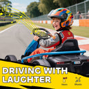 Blue 24V Electric Drift Go Kart for Children Aged 8 to 12, Dual Speed Options