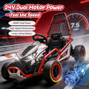 400W 24V Kids Electric Go Kart with Drift Function, Off-Road Capabilities, Roll Cage, 5-7.5 MPH