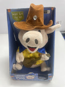 Retro Gemmy Country Pig Animated Singing Plush Cowboy Toy with Guitar