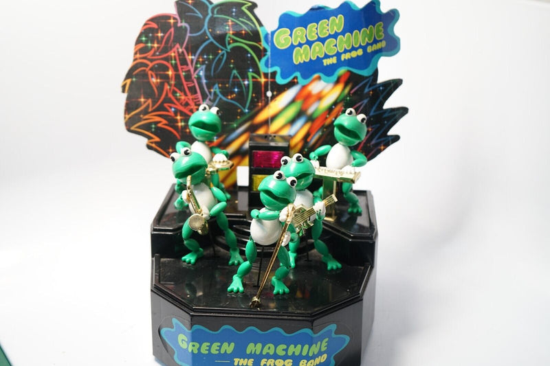 Vintage 1989 Green Machine Frog Band Toy with Working Lights, Sound-Activated Features