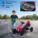 Aosom Pink Pedal Go Kart for Kids with Adjustable Seat and Handbrake, Ages 3-8