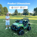 12V Electric Ride-On Truck for Kids with Quad 75W Motors, 3.1 mph, Bluetooth, and Remote Control