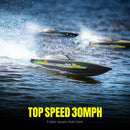Volantex RC EXA79508 Green Remote Control Boat with 2.4GHz Water Cooling Technology