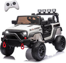 24V Electric Ride-On Truck for Kids with Remote Control, LED Lights, and MP3 Player in White