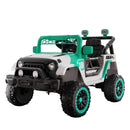 Green 12V Electric Ride-On Car with Remote Control, LED Lights, and Music Player for Kids