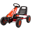 Adjustable Kids Pedal Go Kart with EVA Wheels and Brake for Ages 3-8 - Red