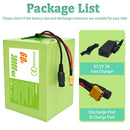 60V 30Ah Lithium Power Pack with 50A BMS and 67.2V 3A Quick Charger for 800-2000W Motors
