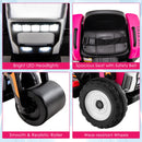 Pink 12V Electric Ride-On Road Roller Tractor with Remote, Music, and LED Lights