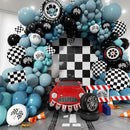 Race Car Balloon Arch Set - 175 Pieces of Assorted Balloons, Tire Flags, and Checkered Patterns