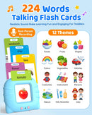 Aullsaty Interactive Blue Flash Cards with 224 Words and 3 Songs