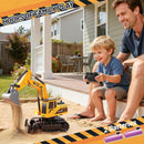 RC Excavator Toy for Boys Ages 6-12, 11CH 2.4GHz Sand Digger