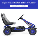 Babyjoy Blue 4-Wheel Pedal Go Kart for Kids with Adjustable Seat and Handbrake