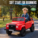 12V Official Land Rover Defender Electric Vehicle for Kids Ages 3 and Up - Red
