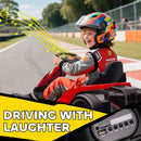 24V Electric Go Kart with Dual 150W Motors, Adjustable Seat, 11.2 MPH Speed, and 5-Point Harness