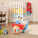Children's Wooden Rocking Horse Plane Chair with Lullaby and Safety Belt