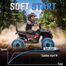 24V Dual Motor Black 4-Wheel ATV for Kids, 2-Seater Ride-On Toy
