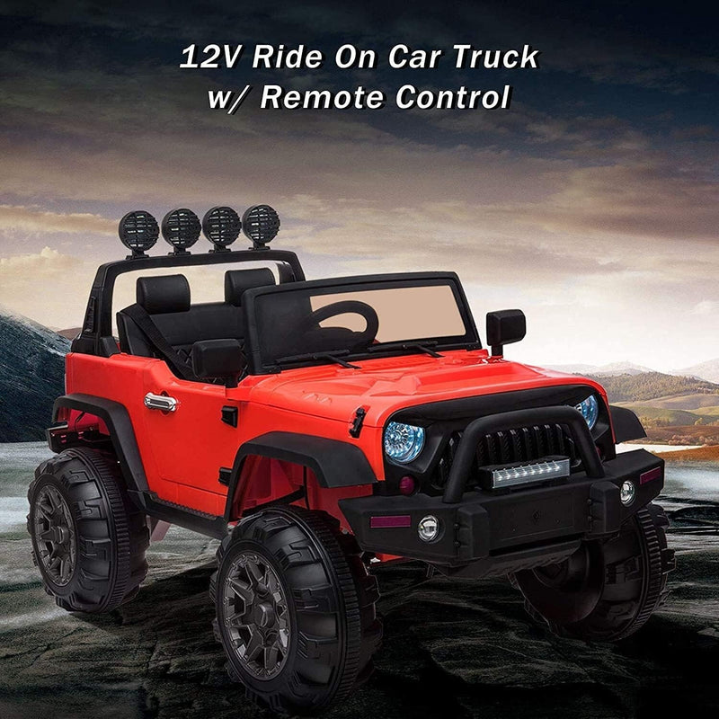 12V Electric Ride-On Kids Pickup Truck with 3 Speeds and Remote Control - Red