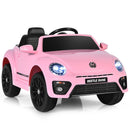 12V Licensed Pink Volkswagen Beetle Ride-On Car for Kids with Music & Remote Control