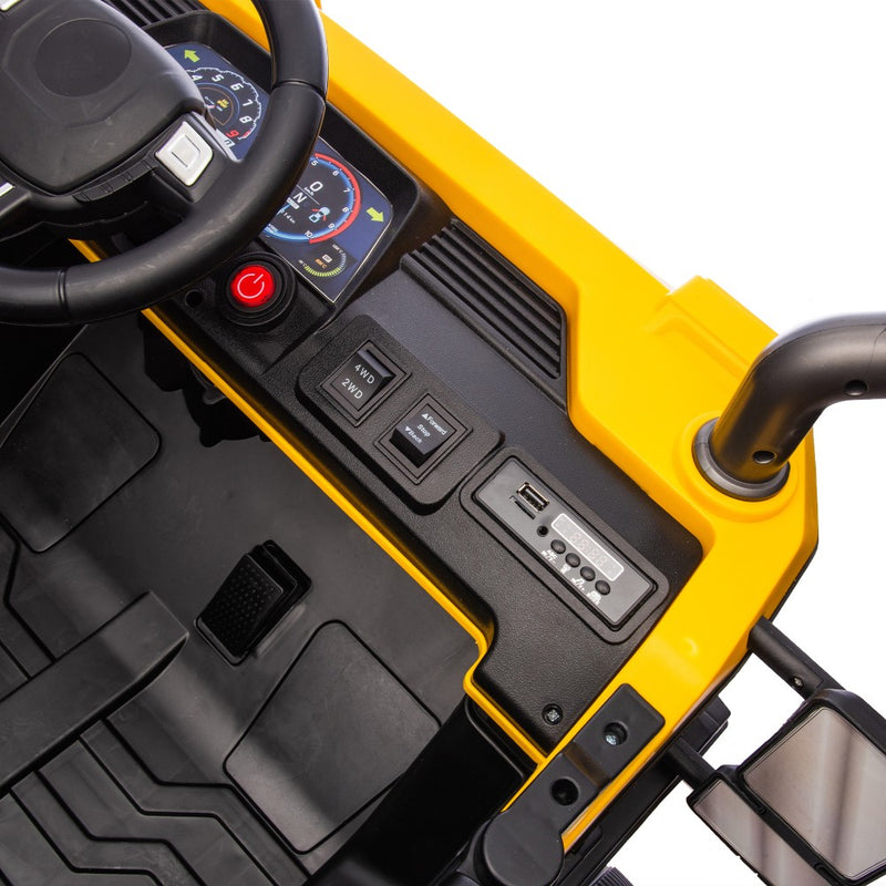 24V Electric 2-Seater Kids Ride-On 4WD Dump Truck UTV with Parental Remote and LED Lights