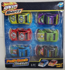 Speed Shotz Pull Back Racing Cars Set of 6 - Vibrant and Exciting Playtime Fun