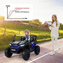 Kids' Jet Black 12V UTV Ride-On Vehicle - Double Seater