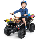 24V Kids Electric ATV with Dual Motors & Basket, Off-Road Quad Toy