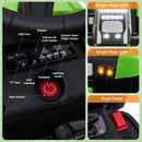 12V Green Electric Tractor and Trailer for Kids with Remote Control Ride-On Toy