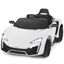12V Electric Ride-On Car for Kids with Remote Control, Lights, MP3, and Opening Doors - White