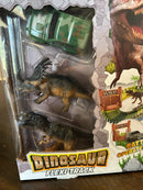 Dinosaur Adventure Track Set: Includes 2 Realistic Dinosaurs and Battery-Powered Vehicle with 155+ Pieces
