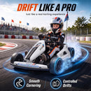 Qaba 24V Dual Motor Electric Drift Go Kart for Children, White