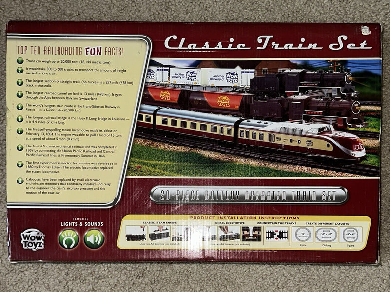 20-Piece Battery Operated Classic Train Set with Lights and Sounds