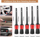 12-Piece Wheel and Tire Cleaning Brush Set with 17-Inch Long Brush and Short Handle