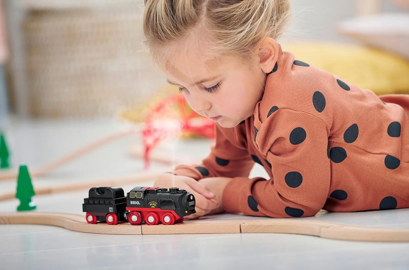 3-Piece Steaming Train Set with Lights and Forward/Reverse Motion for Kids