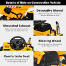 Costzon 12V Electric Dump Truck with Remote Control, Dump Bed, Shovel, and 3 Speed Options