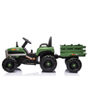 24V Battery-Powered Ride-On Tractor with Trailer, Remote Control, LED Lighting, and MP3 Player